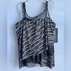 Miraclesuit Plus Size Linked In Mirage Underwire Tankini Top Size 24W